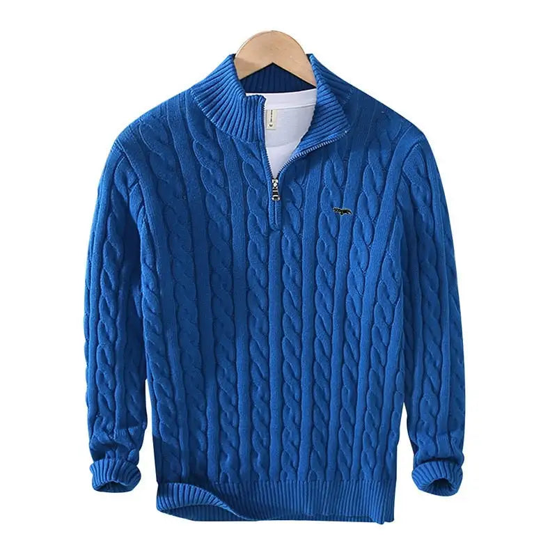 Cable-Knit Quarter Zip