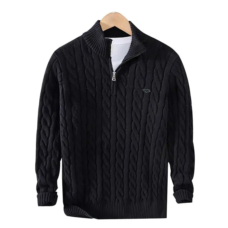 Cable-Knit Quarter Zip