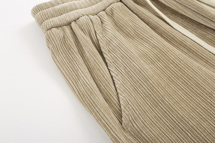 Corduroy Draped Knit Sweatpants For Men