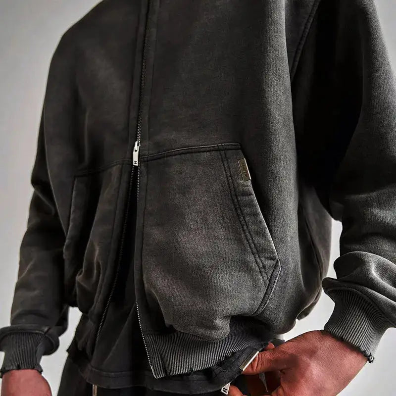 Vintage Wash Zip-Up Hoodie