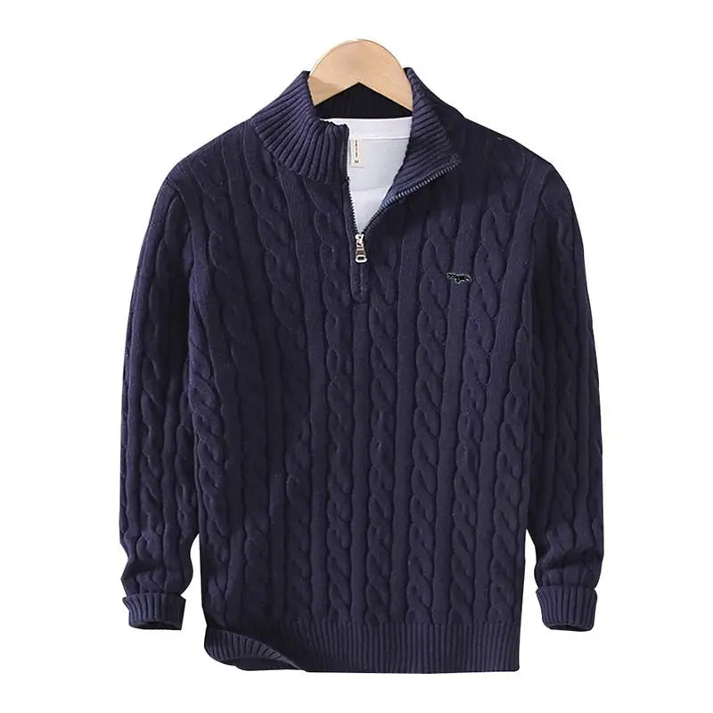 Cable-Knit Quarter Zip
